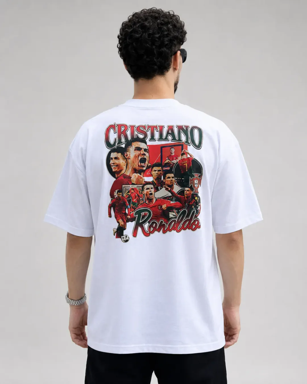 Camisa CR7 off-white costas