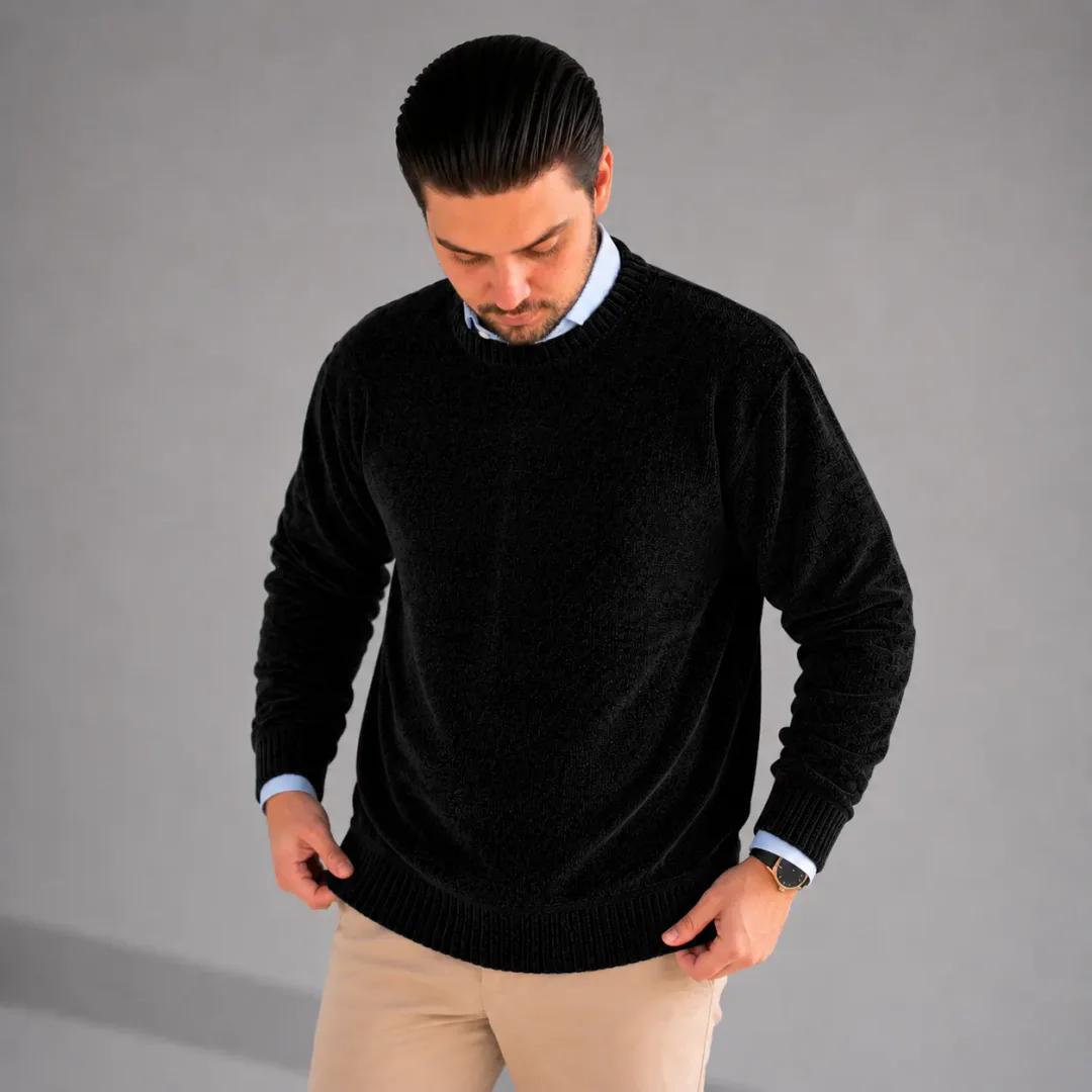 Suéter Chenille Zara preto frente
