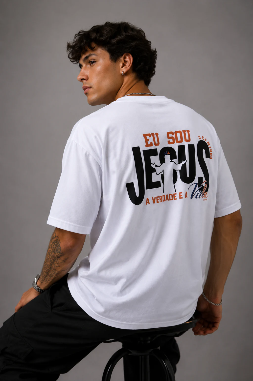 Camiseta Oversized Faith Eu Sou Jesus foto 3