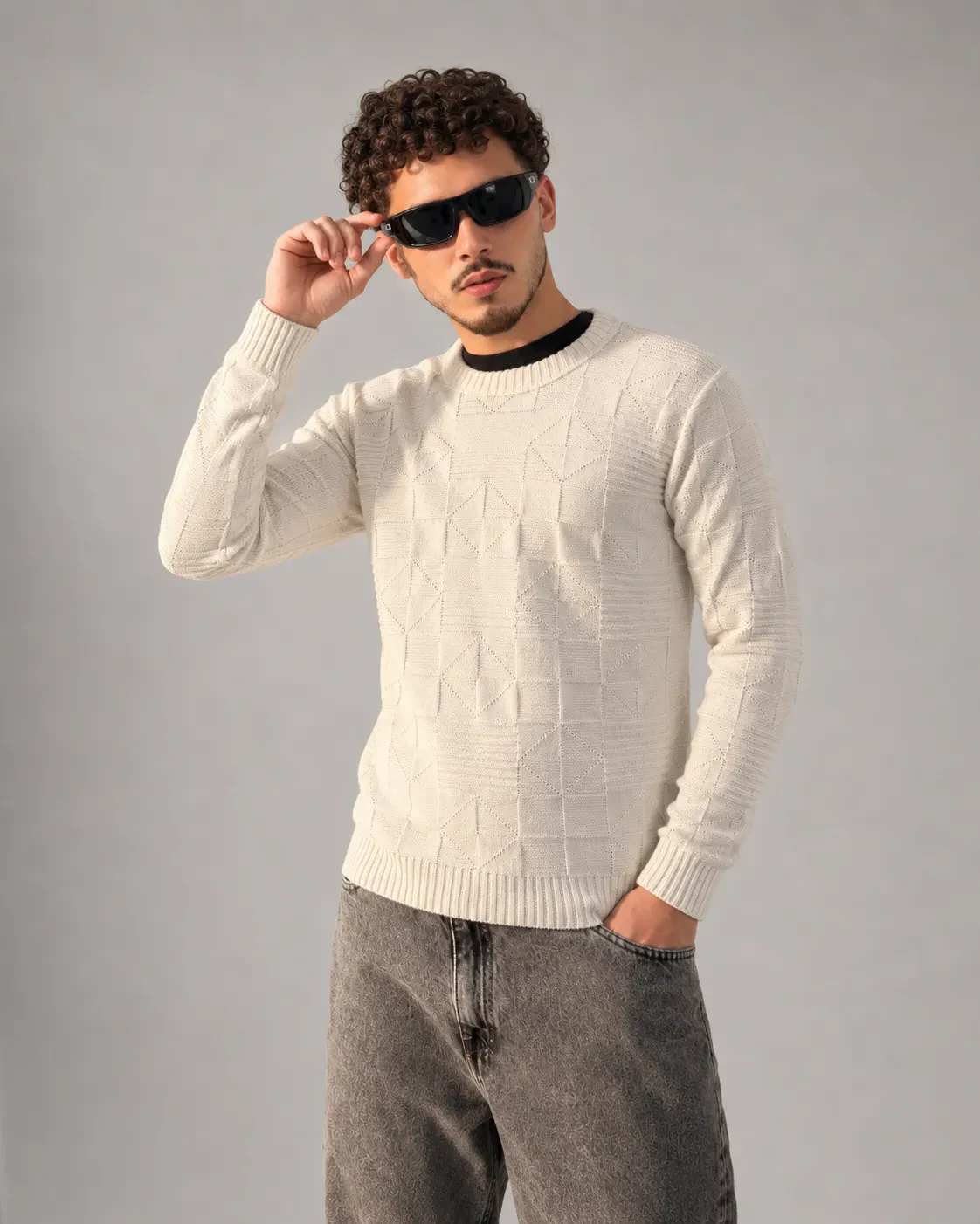 Suéter Tricot Geométrico Off-White costas