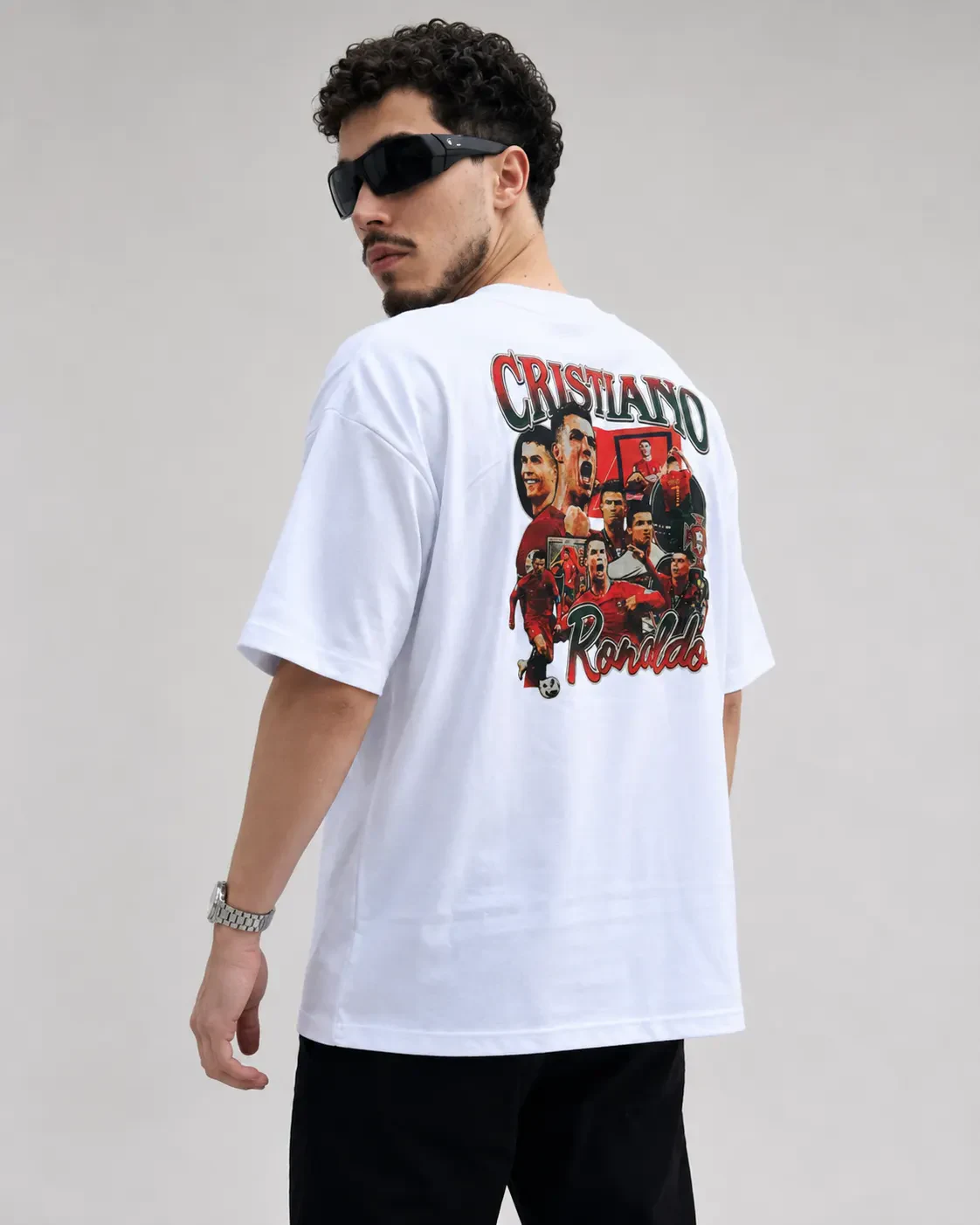 Camisa CR7 off-white vista lateral